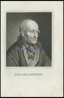 Joh. Jac. Bodmer, Schweizer Gelehrter Und Schriftsteller, Stahlstich Von - Litografia