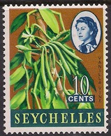 Seychelles 1962 - 68 QE2 10ct Vanilla Vine MM SG 197 ( K1188 ) - Seychelles (...-1976)