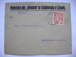 Czechoslovakia Letter 1923 Rolnicky Akciovy Pivovar (brewery, Brauerei) LITOVEL - Agriculture And Science, Mi 202 - Birre