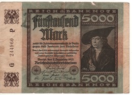 GERMANY  5'000 Mark  P81/R80    Dated 2.12.1922 - 5000 Mark