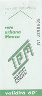 MONZA  /  Biglietto Per La Rete Urbana _ Trasporti Pubblici Monzesi - Europe