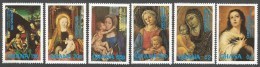 Ghana 1981 Christmas Madonna Lucas Cranach Metsu Lippi Murillo Hans Memling Painting Michel 909-14 Mint Set - Madonne