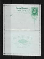 1884 Brazil → Unused 200 Reis Green Postal Stationery Letter Card Cover H&G 12 - Covers & Documents