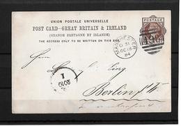 1884 Great Britain → 1d Brown UPU PS Postcard Manchester O 31 Type H Duplex Cover - Brieven En Documenten