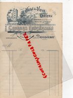 50- BRICQUEBEC - RARE LETTRE HOTEL DU VIEUX CHATEAU GEORGES DUCHEMIN- OMNIBUS A TOUS LES TRAINS-1890 - 1800 – 1899
