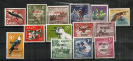 ILE NAURU.Année 1968, T-p De La Série Definitive, Surchargés "Republic Of Nauru".  14 T-p Neufs **   Côte 25.00 € - Iles