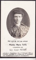 RUMSDORP LANDEN Martha TUTS épouse Léon PEETERS 1888-1943 Doodsprentje Dp - Obituary Notices