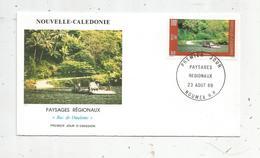 Timbre , FDC , Nouvelle Calédonie , 1989 NOUMEA , Bac De OUAIEME , Bateau , Paysages Régionaux - FDC