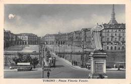 08789 "TORINO - PIAZZA VITTORIO VENETO" ANIMATA, TRAMWAY NR. 4. CART  SPED 1955 - Piazze