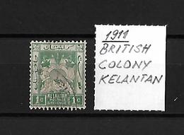 1881 BRITISH COLONY KELANTAN → 1 C Green - Kelantan