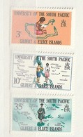 Gilbert + Ellice Islands 1969 End Of Inaugural Year Of South Pacific University 3v ** - Gilbert & Ellice Islands (...-1979)