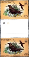 MARINE BIRDS-BROWN NODDY- SPECIMEN- GUTTER PAIR-KIRIBATI-1982-MNH-H-569 - Albatros