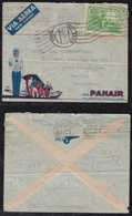 Brazil Brasil 1934 PANAIR Airmail Cover 1000R Ancieta Single Use BAHIA To RECIFE - Cartas