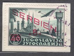 Germany Occupation Of Serbia - Serbien 1941 Airmail Mi#29 Used On Piece - Occupation 1938-45
