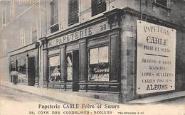 Romans Sur Isère    26   Papeterie Carle . Magasin De Cartes Postales      (voir Scan) - Romans Sur Isere