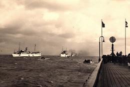Grande Photo Originale Helgoland Schiff = Königin Luise - Heligoland (île) En Allemagne Vers 1930/40 - Boats