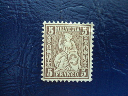 SUISSE -1881-helvetia Assise N° 50     -  Neuf Fils De Soie    - "   5c Brun Lilas    "    Net  0.50 E - Ungebraucht