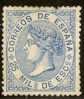 Edifil  97 (*) Mng  25 Mílésimas Escudo Azul  Isabel II   1868  NL968 - Nuovi