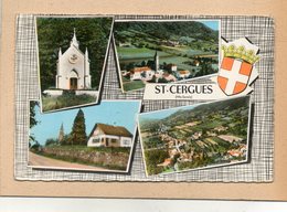 CPSM Dentelée - SAINT-CERGUES (74) - Carte De Multi-vues Au Blason-héraldique De 1966 - Saint-Cergues