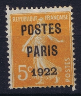 France: Yv  30 MH/* Flz/ Charniere  Preobl. - 1893-1947