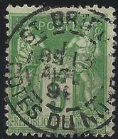 1898 Sage N°106 Obl 5c Vert/jaune N/U Oblitéré Dateur De St Brieuc Superbe !! - 1898-1900 Sage (Tipo III)