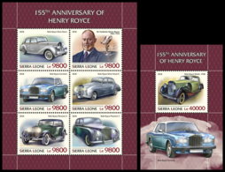 SIERRA LEONE 2018 **MNH Henry Royce Rolls Royce Cars Autos Voitures M/S+S/S - OFFICIAL ISSUE - DH1844 - Auto's