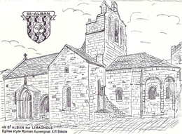 LOZERE - 48 - SAINT ALBAN SUR LIMAGNOLE - Eglise Style Roman Auvergnant - CPSM GF NB - Saint Alban Sur Limagnole