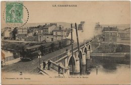 CPA 12 - Chemin De Fer Train Sur Le Pont De La Marne EPERNAY 51 - Epernay