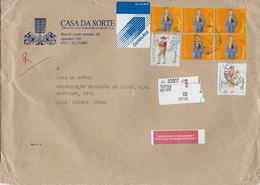 TIMBRES - STAMPS - SELLOS - FRANCOBOLLI - MARCOPHILIE - LETTRE RECOMMANDÉ POST BLEU - PORTUGAL - TIMBRES DIVERS - Lettres & Documents