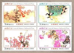 2018 MACAU/MACAO Birdsongs And Spring Flowers Birds Painting STAMP 4V - Unused Stamps