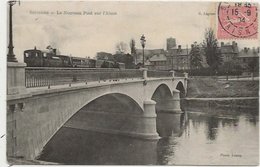 CPA Chemin De Fer Train Sur Le Nouveau Pont Sur L'Aisne SOISSONS 02 - Soissons