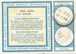 India 1972 Type XIX Rare 98 P Changed Value 1.50 Rp International Reply Coupon Reponse Antwortschein IRC IAS - Non Classificati