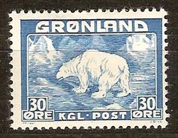Groenland Greenland  1938 1946 Yvertnr 7  (*) MLH Cote  12,50 Euro Faune - Unused Stamps