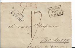 Pre104 / Preussen, Barmen 1821 C.P.R. 2, Via Givet Nach Bordeaux - Storia Postale
