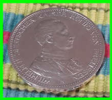 PREUSSEN-FRIEDRICH WILHELM II KAISER KOENIG - 5 MARK AÑO 1913 - 2, 3 & 5 Mark Plata