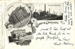 OBERHAUSEN, Rhld., Töchterschule, Rathaus, Gute Hoffnungshütte (1909) AK - Oberhausen