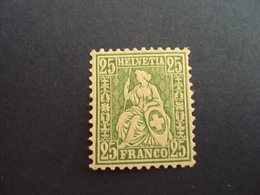 SUISSE -1867-helvetia Assise N° 45- Neuf,tb    "25c Vert"      Cote   1.20  Net    0.40 - Nuovi