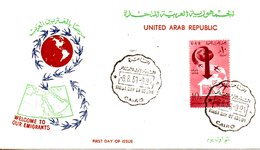 EGYPTE. N°455 De 1959 Sur Enveloppe 1er Jour. Emigrants Arabes. - Lettres & Documents