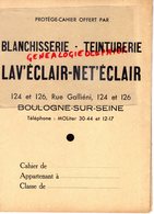 92- BOULOGNE SUR SEINE- PROTEGE CAHIER BLANCHISSERIE TEINTURERIE G. WARTNER- 124 RUE GALLIENI-TEINTURE - Wassen En Poetsen