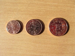 Euros : PORTUGAL 2002 Mini Série 1,2,5 Cts UNC/UNZ (SUP à SPL). - Portugal