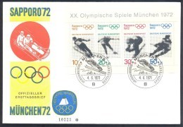 Germany 1972 Cover: Olympic Games Sapporo: Bob Sleigh; Ski Jumping, Figure Skating; Ice Hockey, Alpine Skiing - Winter 1972: Sapporo