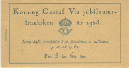 SWEDEN, 1928, Booklet 21 0 (Facit), Mi 208/10, Gustav V 70 Years, Inverted - 1904-50