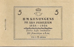 SWEDEN, 1938, Booklet 36 (Facit), Birthday Gustav V (80 Years) - 1904-50