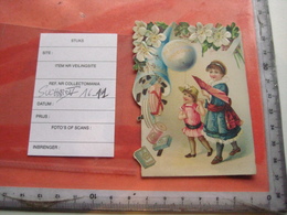 1 Chromo ( Uitgekapt, Die Cut Advertising Card ) C1891 SUISSE Chocolate SUCHARD V16f  11-  Woman And Child, Baloon, Fan - Suchard