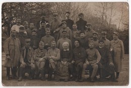 Carte Photo Militaria Hôpital Auxiliaire  ERNEE Soldats Bléssés Infirmières - Ernee