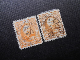 Mi 59 B/59 C - 20C - Gez.11,25 - Staatswappen - 1893 - Mi 8,80 € - 1891 Adolphe Voorzijde