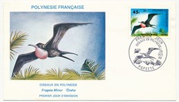 POLYNESIE FRANCAISE - 1 FDC - 45F Oiseaux - Fregata Minor Otaha - 20 Octobre 1980 - FDC