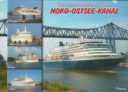 D-24768 Rendsburg - Kreuzfahrtschiffe Auf Dem Nord-Ostsee-Kanal - Mehrbildkarte - Hochbrücke - Rendsburg