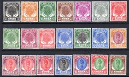 Malaya Kedah 1950-5 Sultan Badushah Definitives Set Of 21, Hinged Mint, SG 76/90 - Kedah