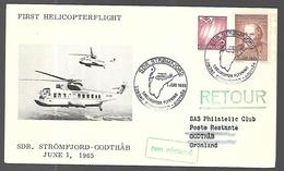 Groenland First Helicopterflight  01 Juin 1965 - Lettres & Documents